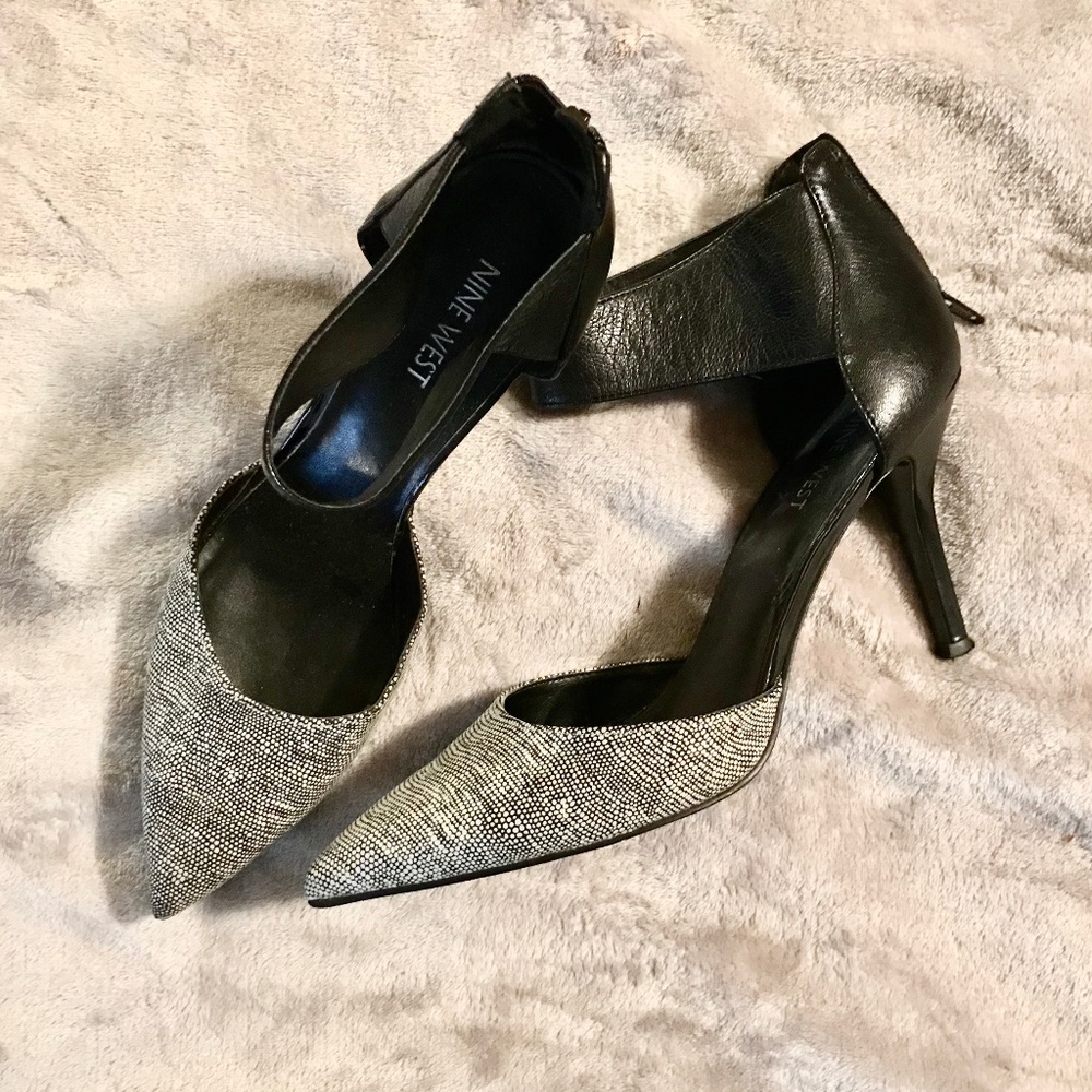 Nine West Pointy Toe Heels With Ankle Strap